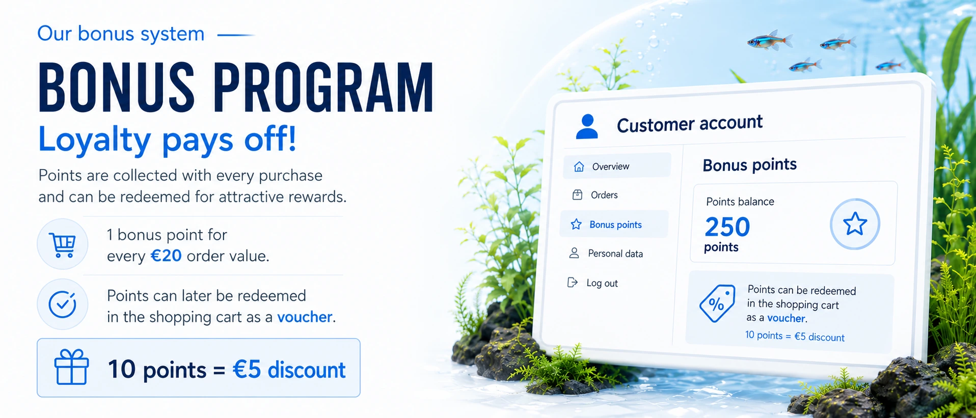Bonus program at Aquaristikshop