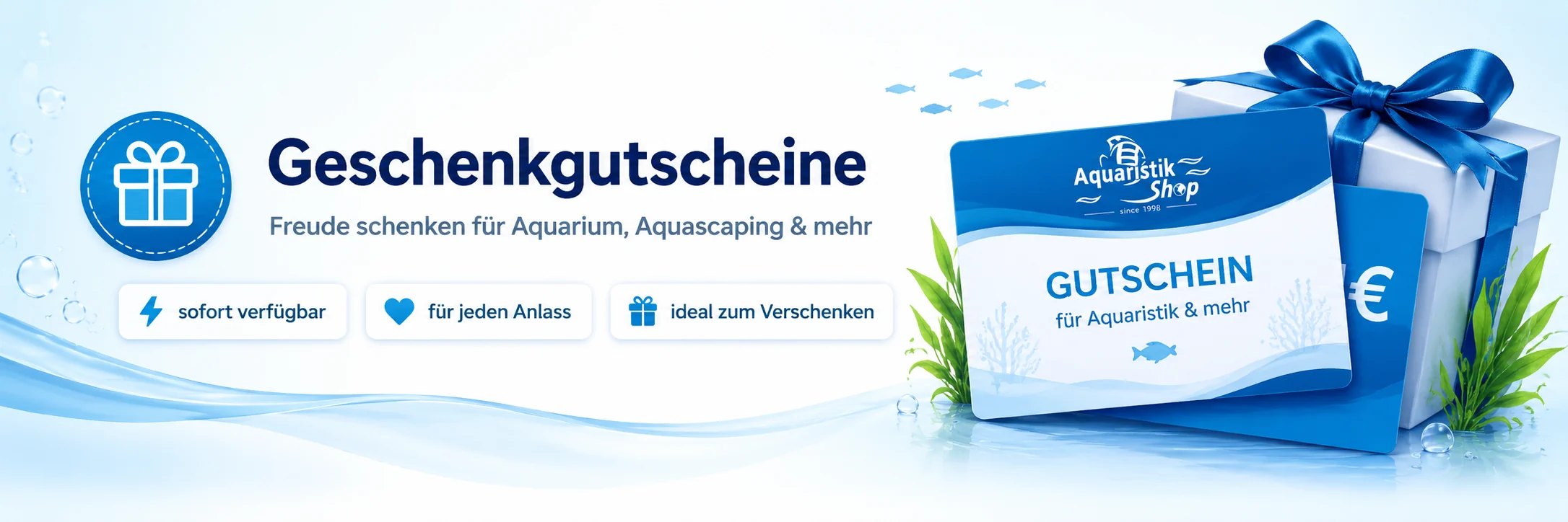Geschenkgutscheine - Freude schenken f&uuml;r Aquarium, Aquascaping und mehr