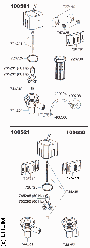 EHEIM Universal Powerhead 100501EHEIM Centrifugal pumps 100521 und 100550