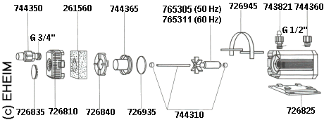 EHEIM 1060 Ersatzteile fr Kreiselpumpe 