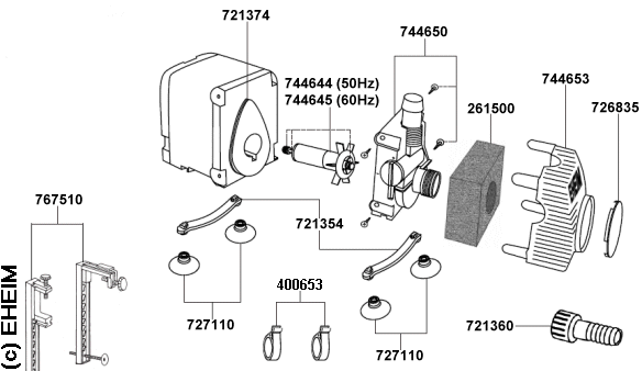 Ersatzteile EHEIM Pumpe compact+ 2000 Typ 1100