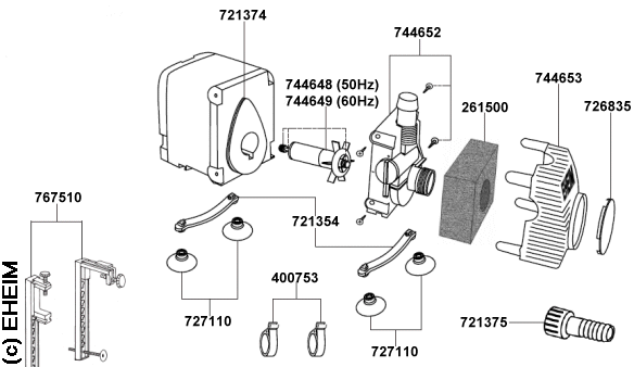 Ersatzteile EHEIM Pumpe compact+ 5000 Typ 1102