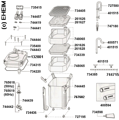 EHEIM 2028 Ersatzteile fr Auenfilter professionel II 