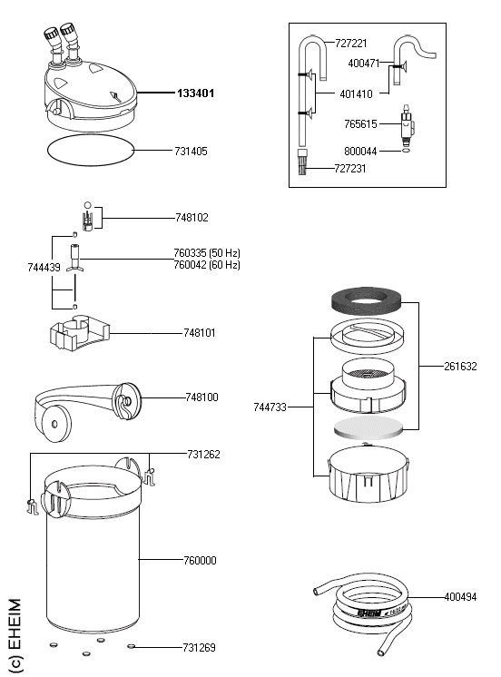 EHEIM 2032 Ersatzteile fr Auenfilter ecco pro 