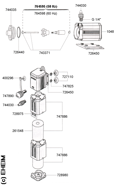 EHEIM Innenfilter PowerLine 2048