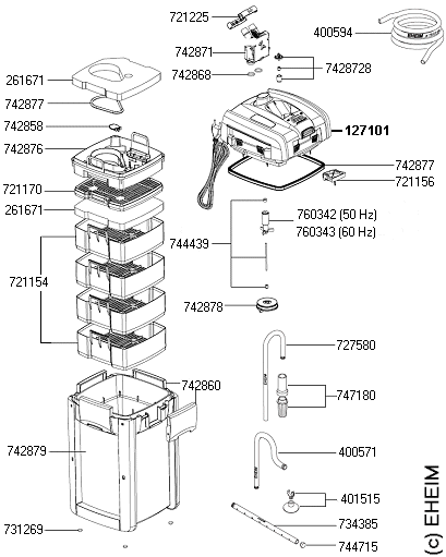 EHEIM 2071 Ersatzteile fr Auenfilter professionel 3 250 