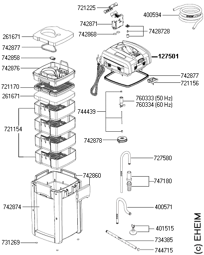 EHEIM 2073 Ersatzteile fr Auenfilter professionel 3 350 