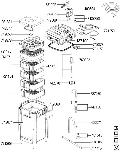 EHEIM 2074 Ersatzteile fr Auenfilter professionel 3e 350 electronic 