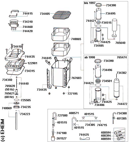 EHEIM 2229 Ersatzteile fr Intervall-Auenfilter professionel 