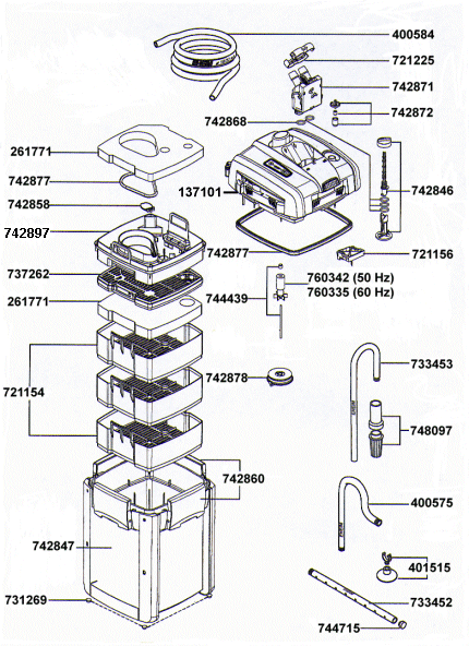 EHEIM 2271 Ersatzteile fr Auenfilter professionel 4+ 250 Typ 