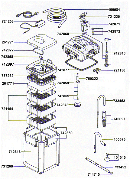 EHEIM 2274 Ersatzteile fr Auenfilter professionel 4e+ 350 Typ 