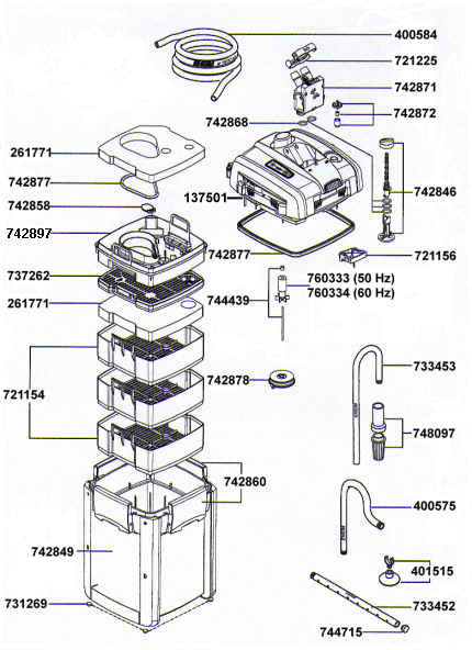 EHEIM 2275 Ersatzteile fr Auenfilter professionel 4+ 600 Typ 