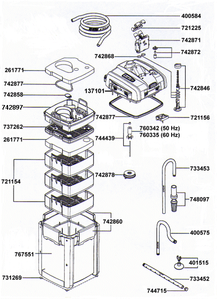 EHEIM 2371 Ersatzteile fr professionel 4+ 250T Typ 