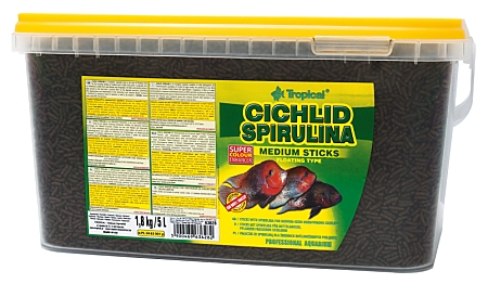 Tropical Cichlid Spirulina Medium Sticks 5.0 L