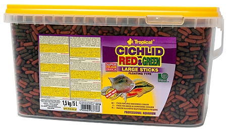 Tropical Cichlid Red & Green Large Sticks 5.0 L