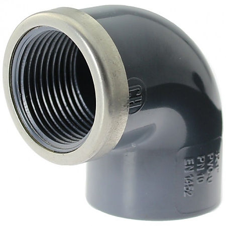 PVC Elbow 90° with female thread reinforced