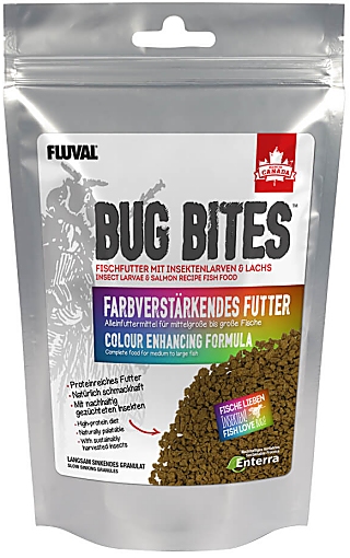 Fluval Bug Bites Coloure Enhancer Granules M-L Fish Food 125 g