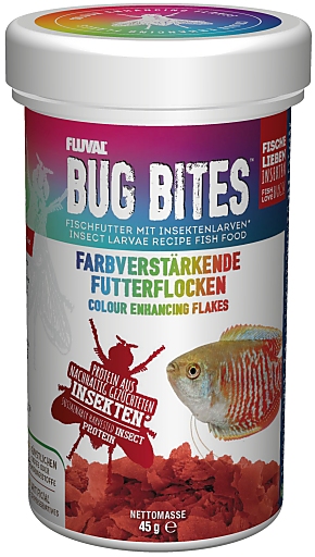 Fluval Bug Bites Colour enhancing Flakes Fish Food 250 ml