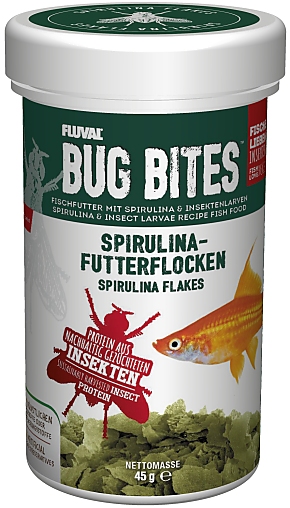 Fluval Bug Bites Spirulina Flakes Fish Food 250 ml