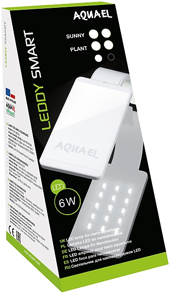 Aquael Leddy Smart 6W Plant Sunny Black White Nano Aquarium LED Lamp 