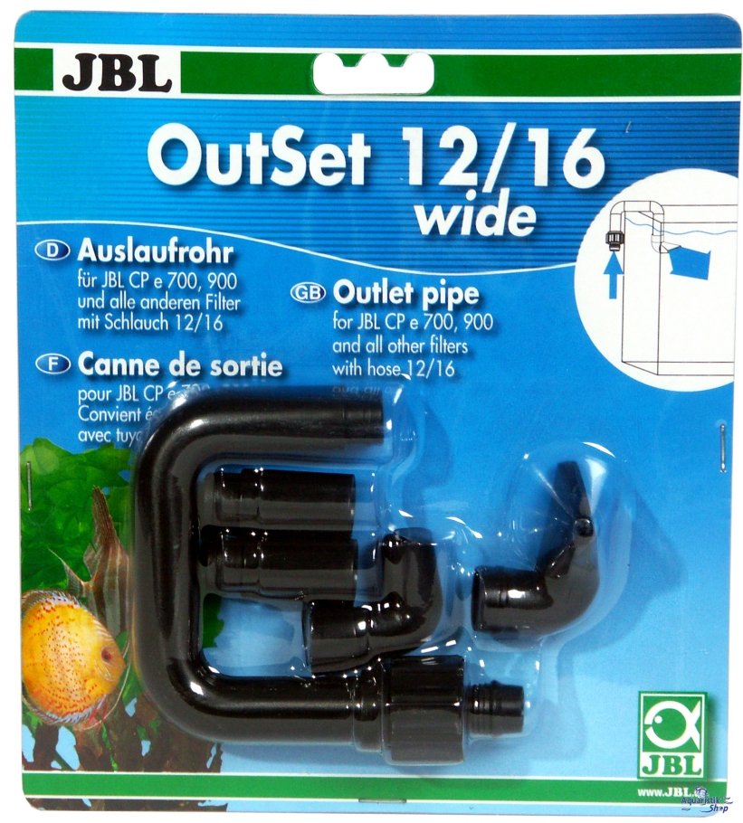 JBL OutSet wide 60155 Auslaufrohr Komplett-Set mit Breitstrahlrohr für Außenfilter von Aquarien