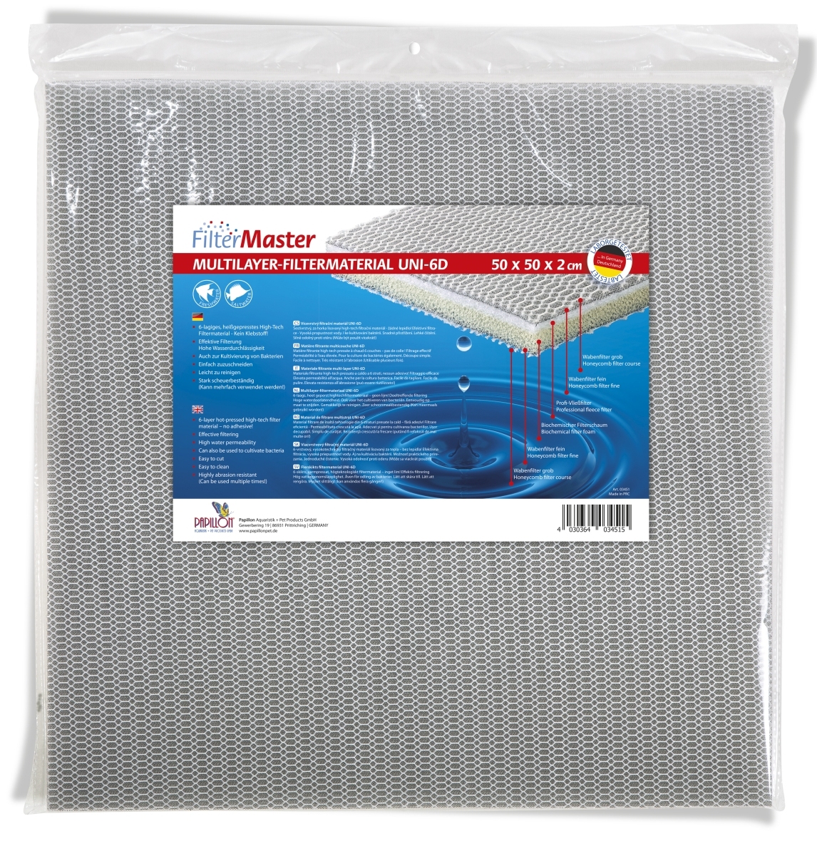 Hobby Filterschaum blau fein [50x50x2 cm]