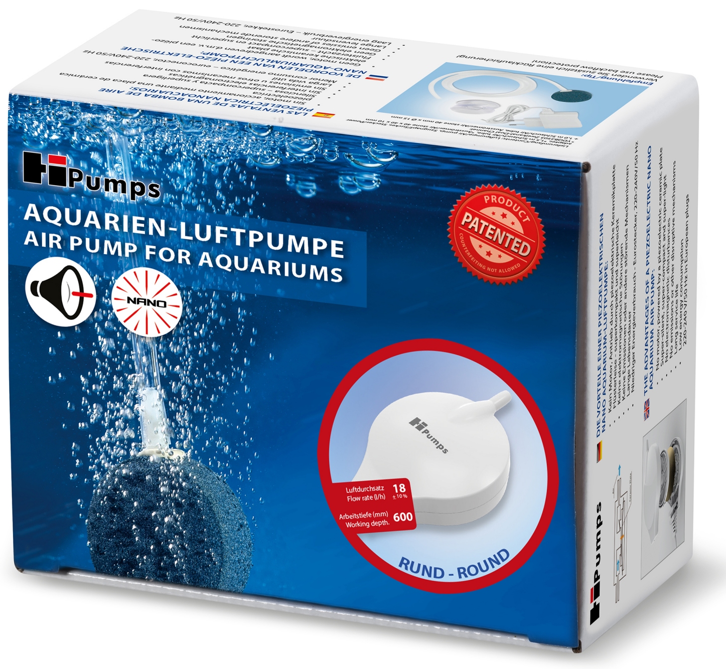 EHEIM Air 100, Luftpumpe Aquarium + Schlauch und Ausströmer