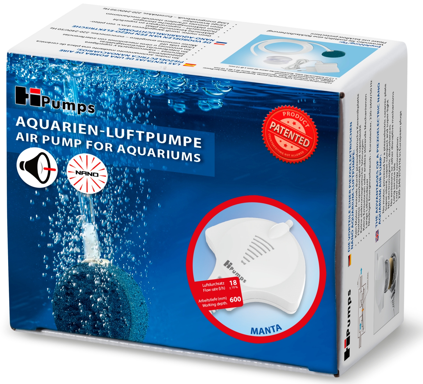 Mini Luftpumpe sehr leise Luftpumpe für Aquarien