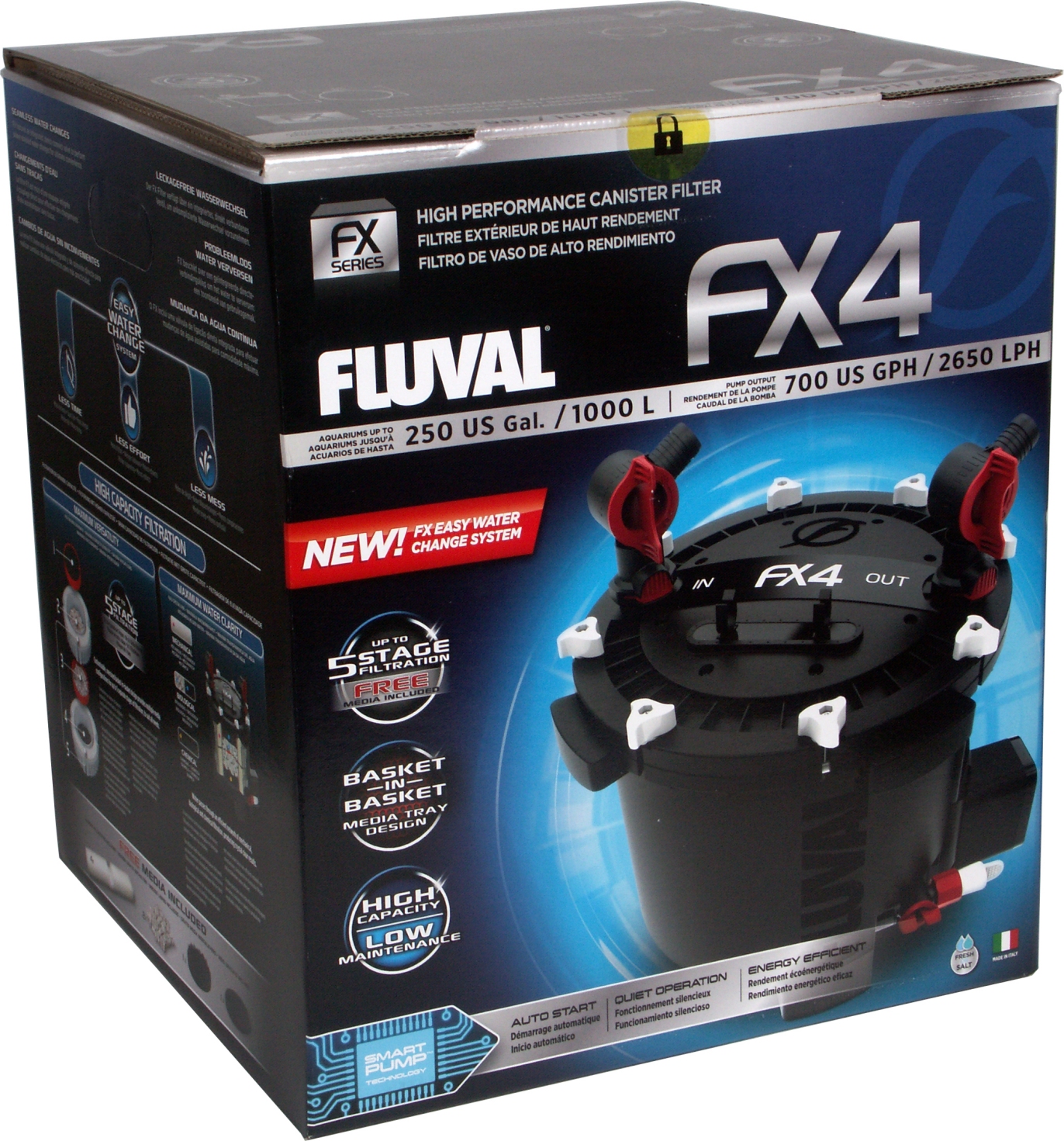 Fluval Fx4 External Aquarium Filter Up Tp 1000 L