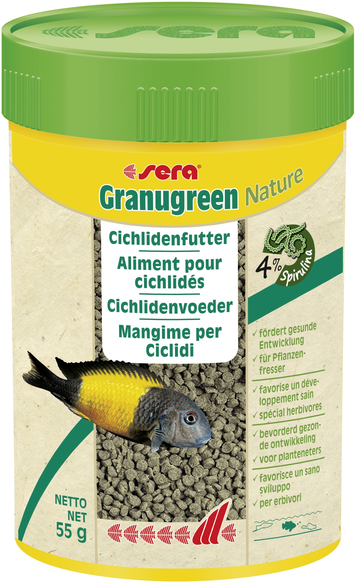 Sera Cichlid Green XL Nature 10l 3,6kg sügértáp (000218) - D