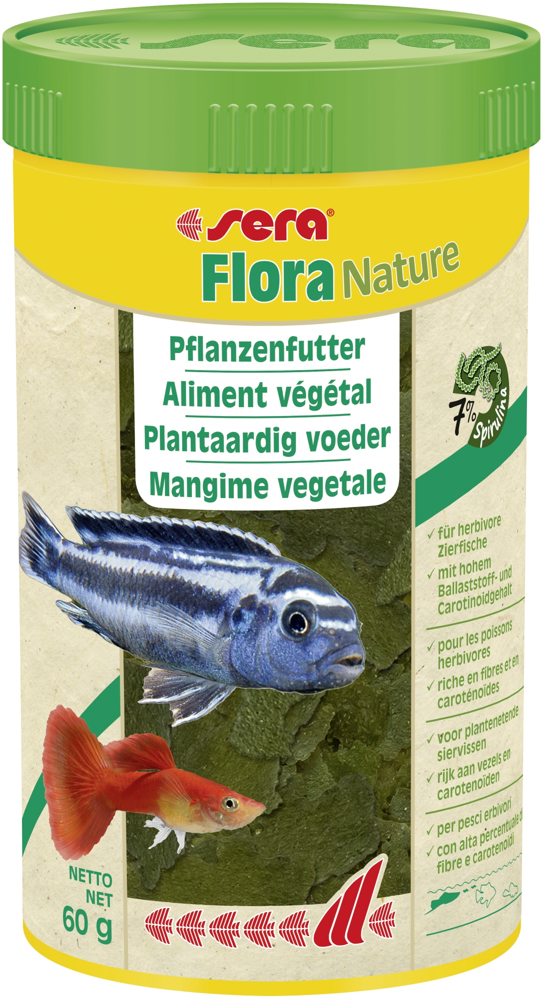 Sera Flora Nature Herbal Flake Fish Food 100 ML, For Plant-eating Fish Such  As Stingray, Livebearing Toothed Carp - AliExpress