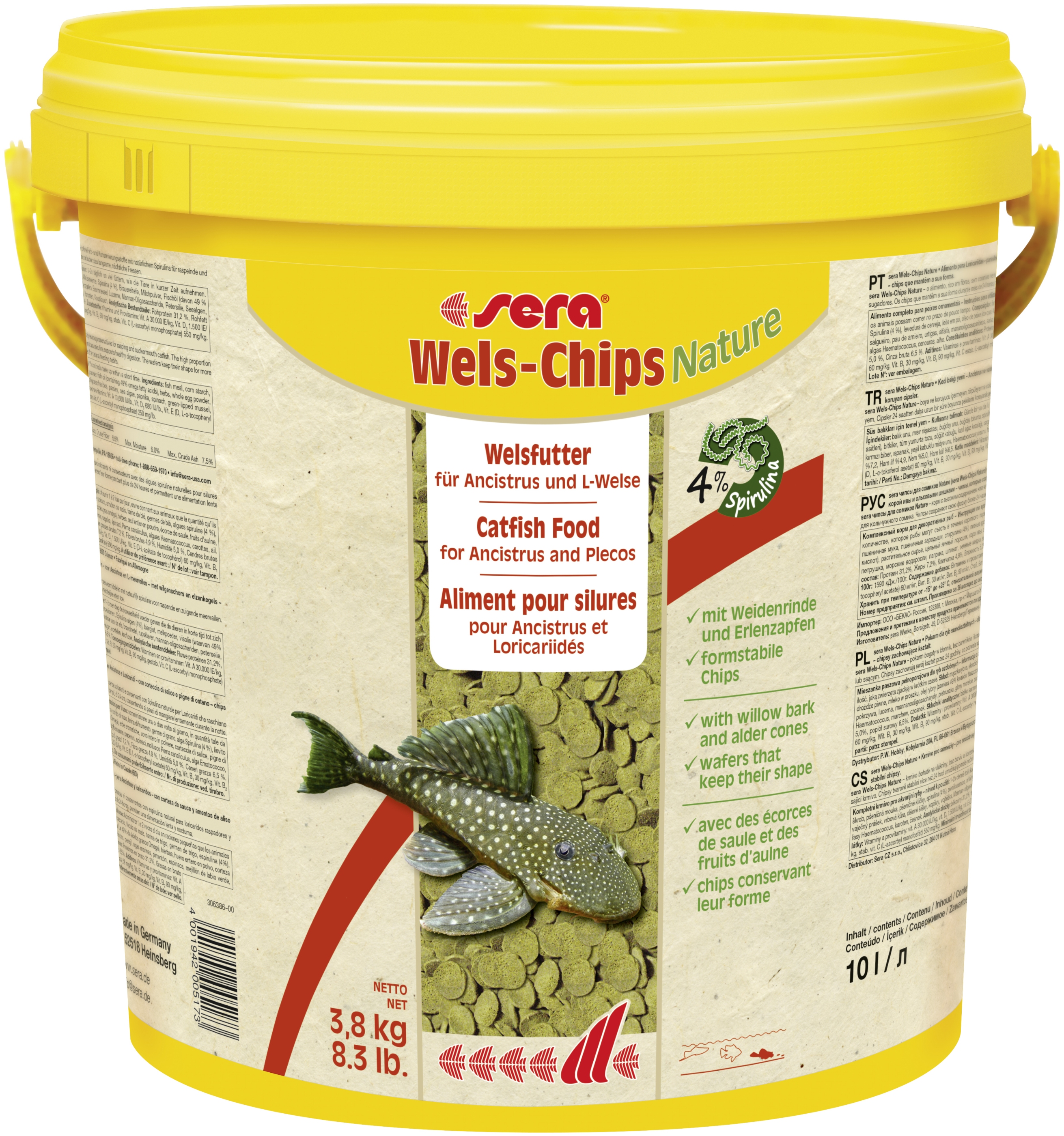 Sera Wels-Chips Nature 250Ml Algaevő Díszhaltáp Tabletta (00